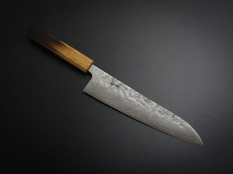 KICHIJI SLD WASHIJI GYUTO 210MM OCTAGONAL BURNT OAKWOOD HANDLE