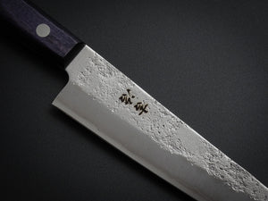 KICHIJI GINSAN NASHIJI PETTY KNIFE 135MM PURPLE HANDLE