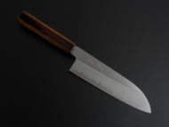 HADO JUNPAKU SHIROGAMI-1 STAINLESS CLAD SANTOKU 180MM URUSHI OAKWOOD HANDLE