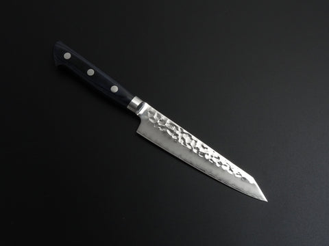 OUL AUS-10 HAMMERED KIRITSUKE PETTY 140MM BLUE PAKKA HANDLE