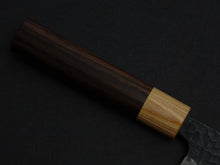 Load image into Gallery viewer, TSUNEHISA AOGAMI SUPER CORE STAINLESS CLAD TSUCHIME KUROUCHI SANTOKU 170MM ROSEWOOD HANDLE

