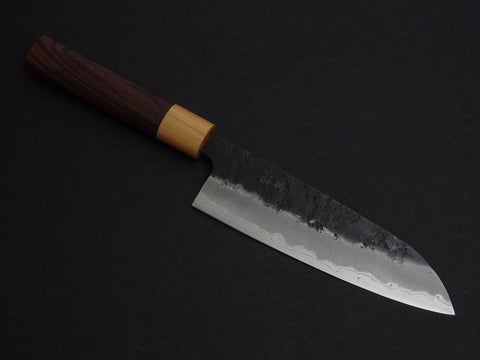 KICHIJI AOGAMI SUPER KUROUCHI NASHIJI SANTOKU 170MM ROSEWOOD HANDLE