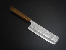Load image into Gallery viewer, OUL SHIROGAMI-1 STAINLESS CLAD HAMMERED NAKIRI 165MM BLACK OAK HANDLE
