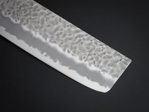 OUL SHIROGAMI-1 STAINLESS CLAD HAMMERED NAKIRI 165MM BLACK OAK HANDLE