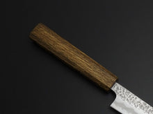 Load image into Gallery viewer, OUL SHIROGAMI-1 STAINLESS CLAD HAMMERED PETTY 135MM BLACK OAK HANDLE
