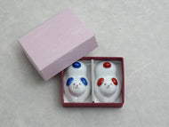 HASAMIYAKI DOG CHOPSTICKS REST SET OF 2 (RED & BLUE)