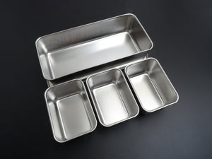 JAPANESE STAINLESS STEEL 3 GASTRONORM PANS SET