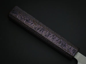 KICHIJI SHIROGAMI-1 STAINLESS CLAD PARING 80MM URUSHI/LACQUERED OCTAGONAL OAK HANDLE