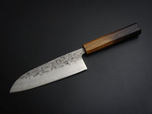 Load image into Gallery viewer, KICHIJI SLD WASHIJI SANTOKU OCTAGONAL BURNT OAKWOOD HANDLE
