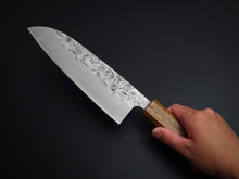 Load image into Gallery viewer, KICHIJI SLD WASHIJI SANTOKU OCTAGONAL BURNT OAKWOOD HANDLE
