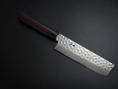 KICHIJI VG-10 33 LAYER HAMMERED DAMASCUS NAKIRI KNIFE ROSEWOOD HANDLE
