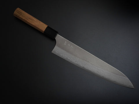 YOSHIMI VG10 NASHIJI DAMASCUS GYUTO 240MM WALNUT WOOD HANDLE