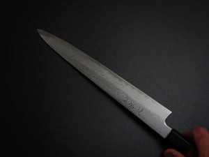 HATSUGOKORO AOGAMI-1 DAMASCUS SUJIHIKI 240MM WITH OCTAGONAL WALNUT HANDLE FORGED BY SATOSHI NAKAGAWA