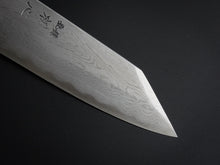 Load image into Gallery viewer, HATSUGOKORO AOGAMI-1 DAMASCUS KIRITSUKE BUNKA 180MM WITH OCTAGONAL WALNUT HANDLE FORGED BY SATOSHI NAKAGAWA
