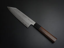 Load image into Gallery viewer, HATSUGOKORO AOGAMI-1 DAMASCUS KIRITSUKE BUNKA 180MM WITH OCTAGONAL WALNUT HANDLE FORGED BY SATOSHI NAKAGAWA
