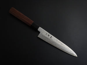 HATSUGOKORO AOGAMI-1 DAMASCUS PETTY 150MM WITH OCTAGONAL WALNUT HANDLE FORGED BY SATOSHI NAKAGAWA