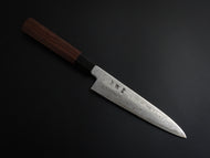 HATSUKOKORO AOGAMI-1 DAMASCUS PETTY 150MM WITH OCTAGONAL WALNUT HANDLE FORGED BY SATOSHI NAKAGAWA