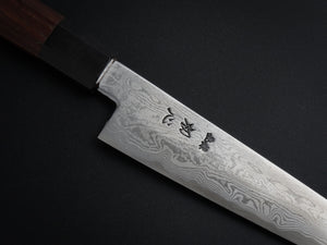 HATSUGOKORO AOGAMI-1 DAMASCUS PETTY 150MM WITH OCTAGONAL WALNUT HANDLE FORGED BY SATOSHI NAKAGAWA