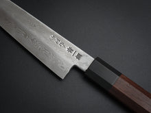 Load image into Gallery viewer, HATSUGOKORO AOGAMI-1 DAMASCUS PETTY 150MM WITH OCTAGONAL WALNUT HANDLE FORGED BY SATOSHI NAKAGAWA
