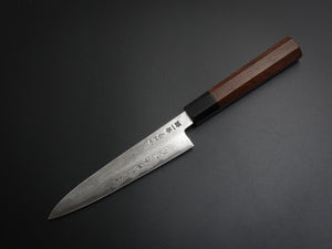 HATSUGOKORO AOGAMI-1 DAMASCUS PETTY 150MM WITH OCTAGONAL WALNUT HANDLE FORGED BY SATOSHI NAKAGAWA