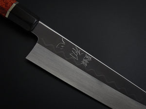 HATSUGOKORO SHIROGAMI-3 HONYAKI GYUTO 240MM WITH KARIN/QUINCE HANDLE FORGED BY SATOSHI NAKAGAWA