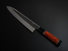 Load image into Gallery viewer, HATSUGOKORO SHIROGAMI-3 HONYAKI GYUTO 240MM WITH KARIN/QUINCE HANDLE FORGED BY SATOSHI NAKAGAWA
