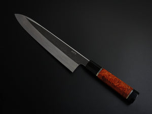 HATSUGOKORO SHIROGAMI-3 HONYAKI GYUTO 240MM WITH KARIN/QUINCE HANDLE FORGED BY SATOSHI NAKAGAWA