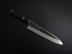 HATSUGOKORO SHIROGAMI-3 HONYAKI GYUTO 240MM WITH EBONY HANDLE FORGED BY SATOSHI NAKAGAWA