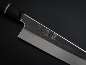 HATSUGOKORO SHIROGAMI-3 HONYAKI GYUTO 240MM WITH EBONY HANDLE FORGED BY SATOSHI NAKAGAWA