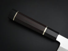 Load image into Gallery viewer, HATSUGOKORO SHIROGAMI-3 HONYAKI GYUTO 240MM WITH EBONY HANDLE FORGED BY SATOSHI NAKAGAWA
