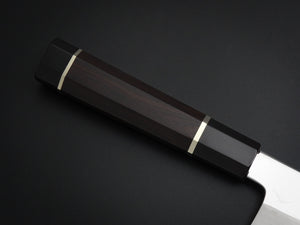 HATSUGOKORO SHIROGAMI-3 HONYAKI GYUTO 240MM WITH EBONY HANDLE FORGED BY SATOSHI NAKAGAWA