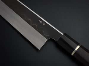 HATSUGOKORO SHIROGAMI-3 HONYAKI GYUTO 240MM WITH EBONY HANDLE FORGED BY SATOSHI NAKAGAWA