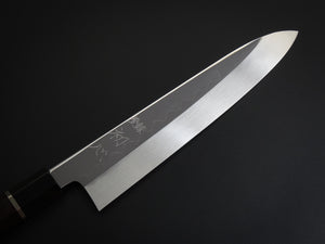 HATSUGOKORO SHIROGAMI-3 HONYAKI GYUTO 240MM WITH EBONY HANDLE FORGED BY SATOSHI NAKAGAWA