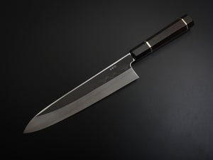 HATSUGOKORO SHIROGAMI-3 HONYAKI GYUTO 240MM WITH EBONY HANDLE FORGED BY SATOSHI NAKAGAWA