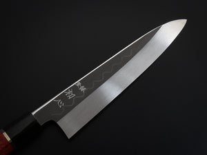 HATSUGOKORO SHIROGAMI-3 HONYAKI GYUTO 210MM WITH KARIN/QUINCE HANDLE FORGED BY SATOSHI NAKAGAWA