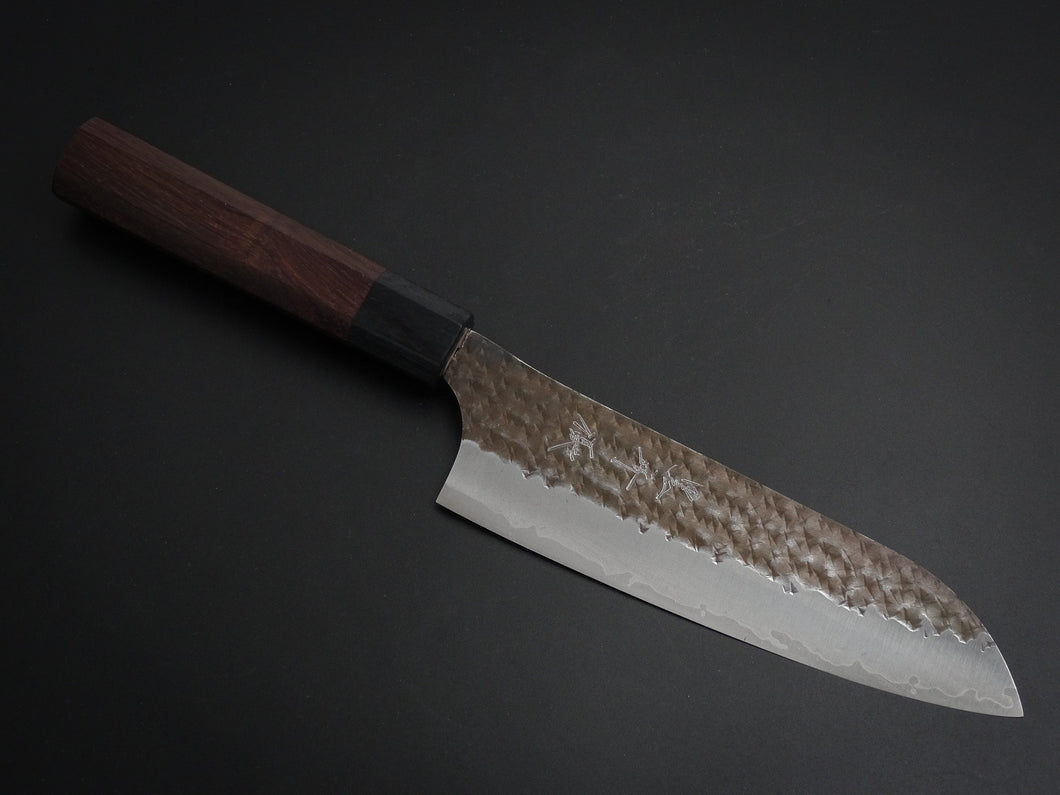 YU KUROSAKI AOGAMI SUPER KOKUSEN SANTOKU ROSE WOOD HANDLE