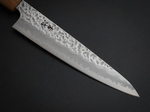 KICHIJI SHIROGAMI-1 / STAINLESS CLAD HAMMERED PETTY 135MM OCTAGONAL HANDLE