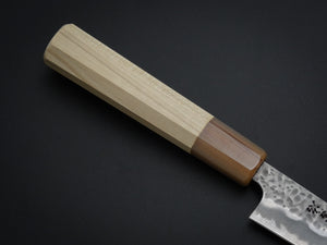 KICHIJI SHIROGAMI-1 / STAINLESS CLAD HAMMERED PETTY 135MM OCTAGONAL HANDLE