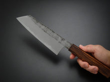 Load image into Gallery viewer, HADO KIRISAME SHIROGAMI-1 STAINLESS CLAD BUNKA 180MM SCORCHED OAKWOOD HANDLE
