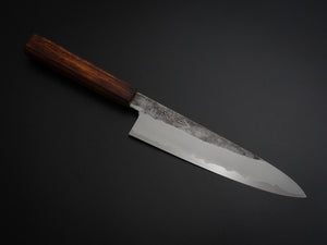 HADO KIRISAME SHIROGAMI-1 STAINLESS CLAD GYUTO 210MM SCORCHED OAKWOOD HANDLE