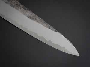 HADO KIRISAME SHIROGAMI-1 STAINLESS CLAD GYUTO 210MM SCORCHED OAKWOOD HANDLE