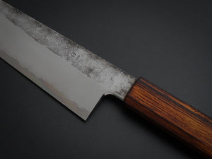 HADO KIRISAME SHIROGAMI-1 STAINLESS CLAD GYUTO 210MM SCORCHED OAKWOOD HANDLE