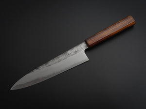 HADO KIRISAME SHIROGAMI-1 STAINLESS CLAD GYUTO 210MM SCORCHED OAKWOOD HANDLE