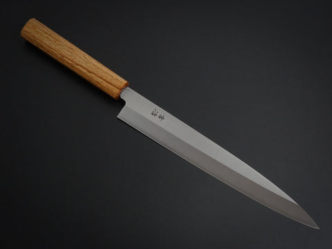 KICHIJI ALL AUS-8 STAINLESS YANAGIBA 240MM OCTAGONAL OAK WOOD HANDLE