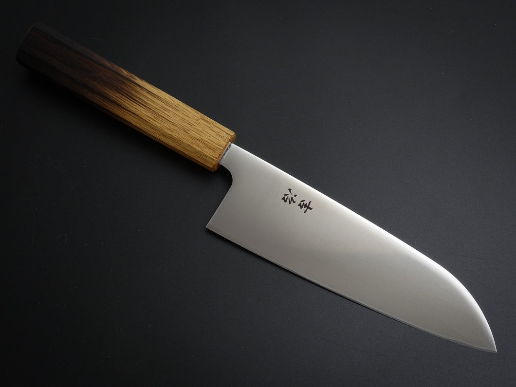 KICHIJI ALL AUS-8 SANTOKU KNIFE 165MM BURNT OAKWOOD HANDLE