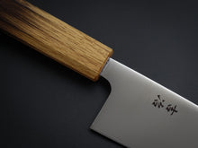 Load image into Gallery viewer, KICHIJI ALL AUS-8 SANTOKU KNIFE 165MM BURNT OAKWOOD HANDLE
