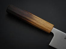 Load image into Gallery viewer, KICHIJI ALL AUS-8 SANTOKU KNIFE 165MM BURNT OAKWOOD HANDLE
