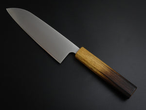 KICHIJI ALL AUS-8 SANTOKU KNIFE 165MM BURNT OAKWOOD HANDLE