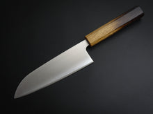 Load image into Gallery viewer, KICHIJI ALL AUS-8 SANTOKU KNIFE 165MM BURNT OAKWOOD HANDLE
