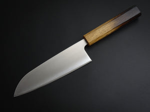 KICHIJI ALL AUS-8 SANTOKU KNIFE 165MM BURNT OAKWOOD HANDLE